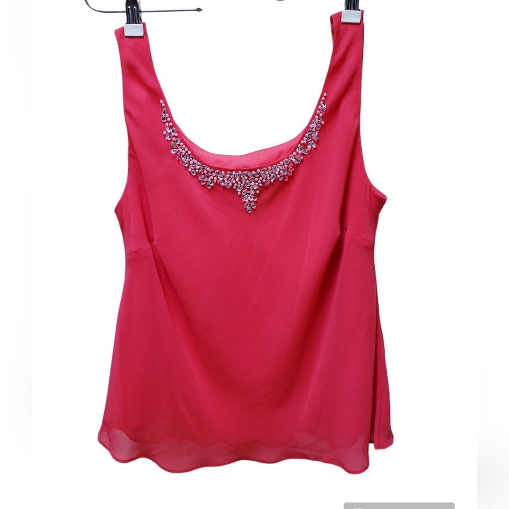 NWOT. ALEX EVENINGS embellished petite tank top sz M.